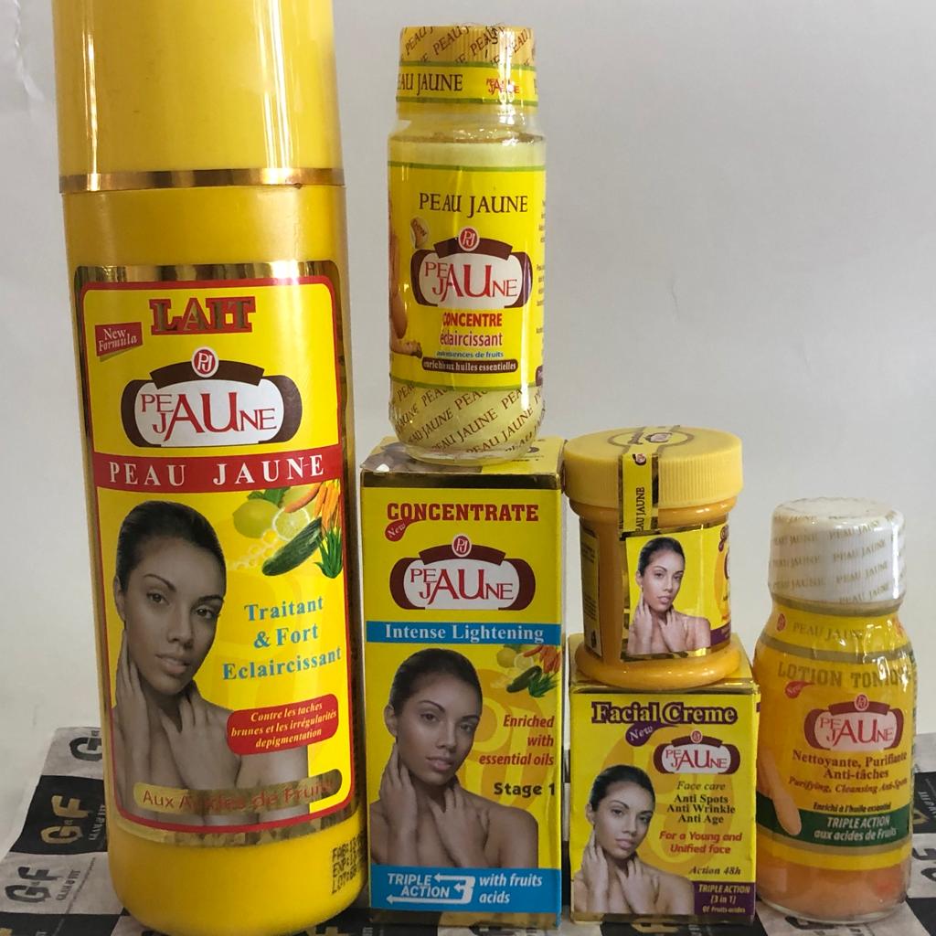 Peau Jaune whitening set of 4 products( body milk, concentrate, face cream and face cleanser)