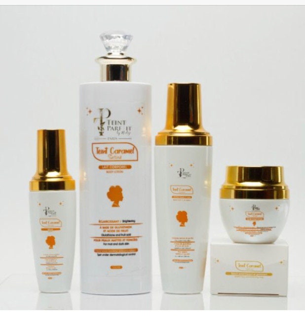 Gamme Teint Caramel Satine au Glutathion et Aux Acides De Fruit De Teint Parfait By Nadege
