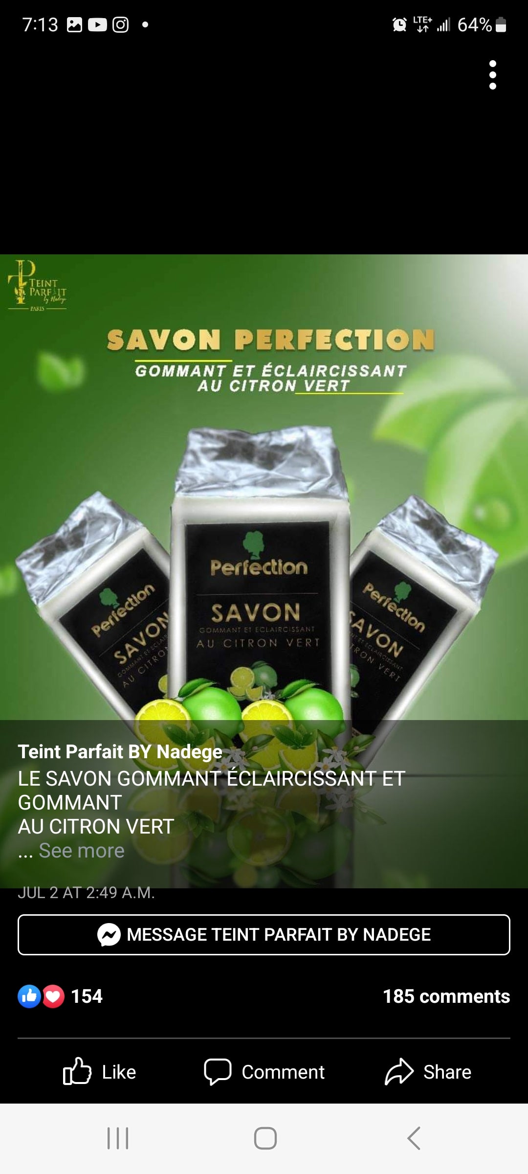 Savon Perfection ( 1 savon)