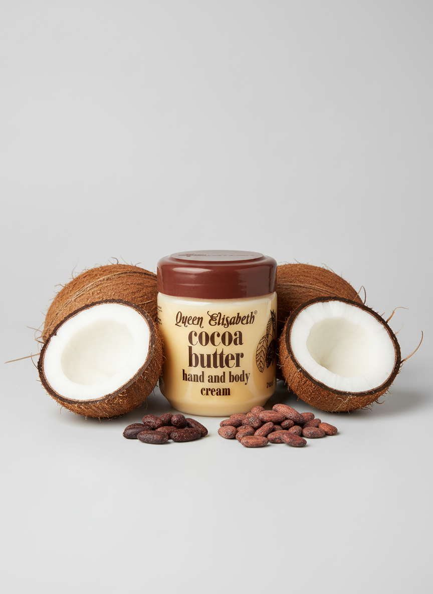 Queen Elizabeth Cocoa Butter Hand and Body Cream 250ml- 8.45 fl.oz