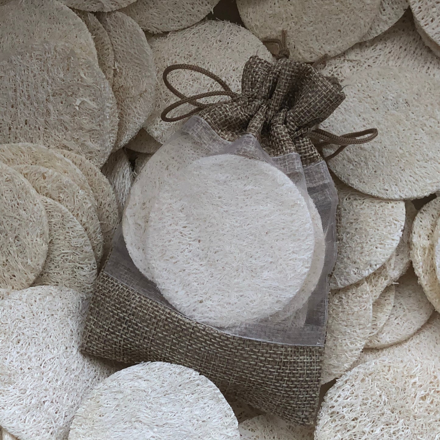 Set of 15 Natural Loofah Facial pads