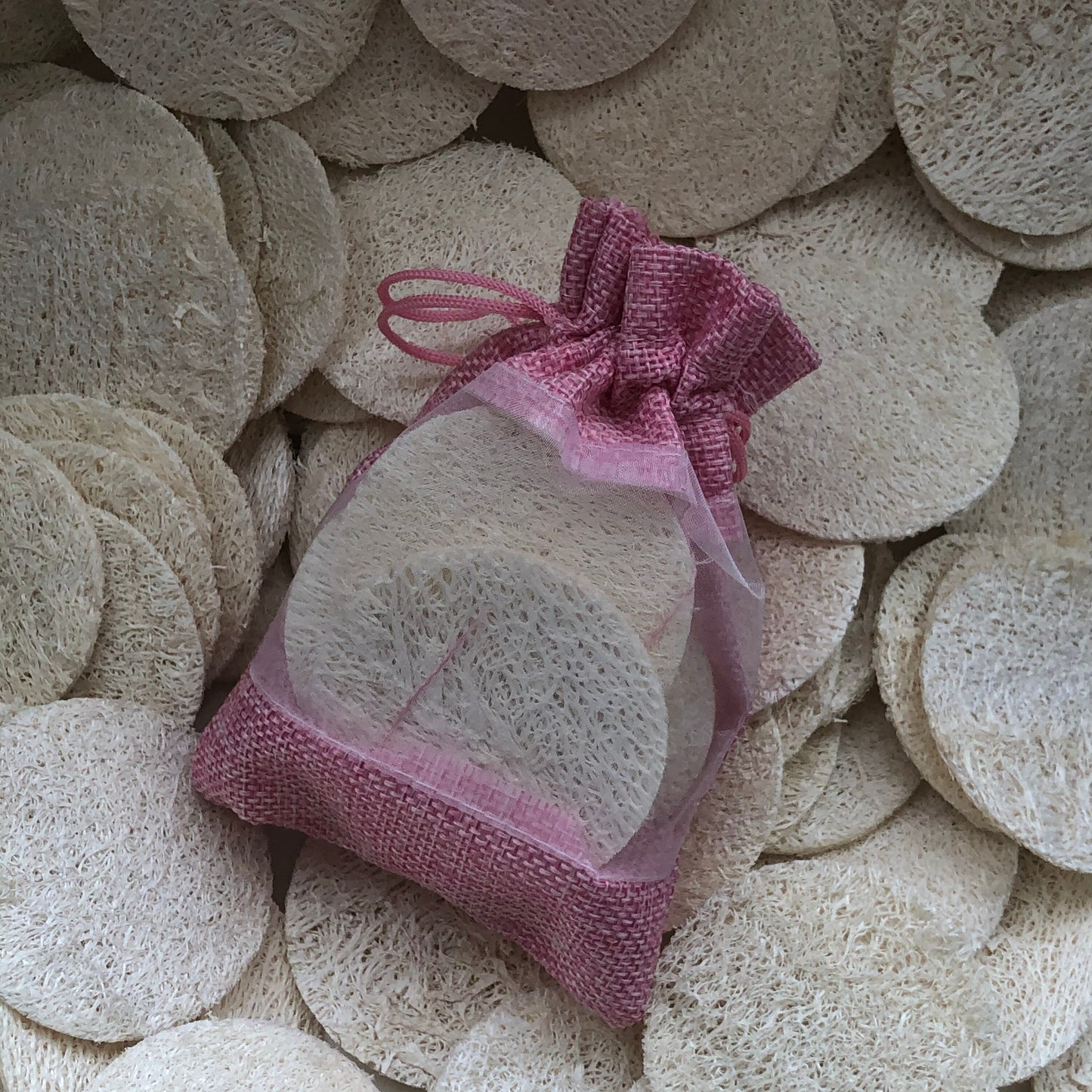 Set of 15 Natural Loofah Facial pads